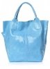Bőr táska shopper bag Genuine Leather égszínkék 555